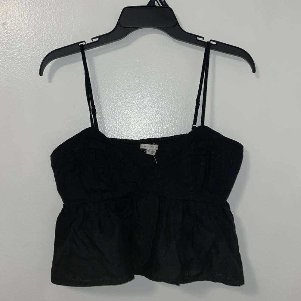 Linen Babydoll Crop Top